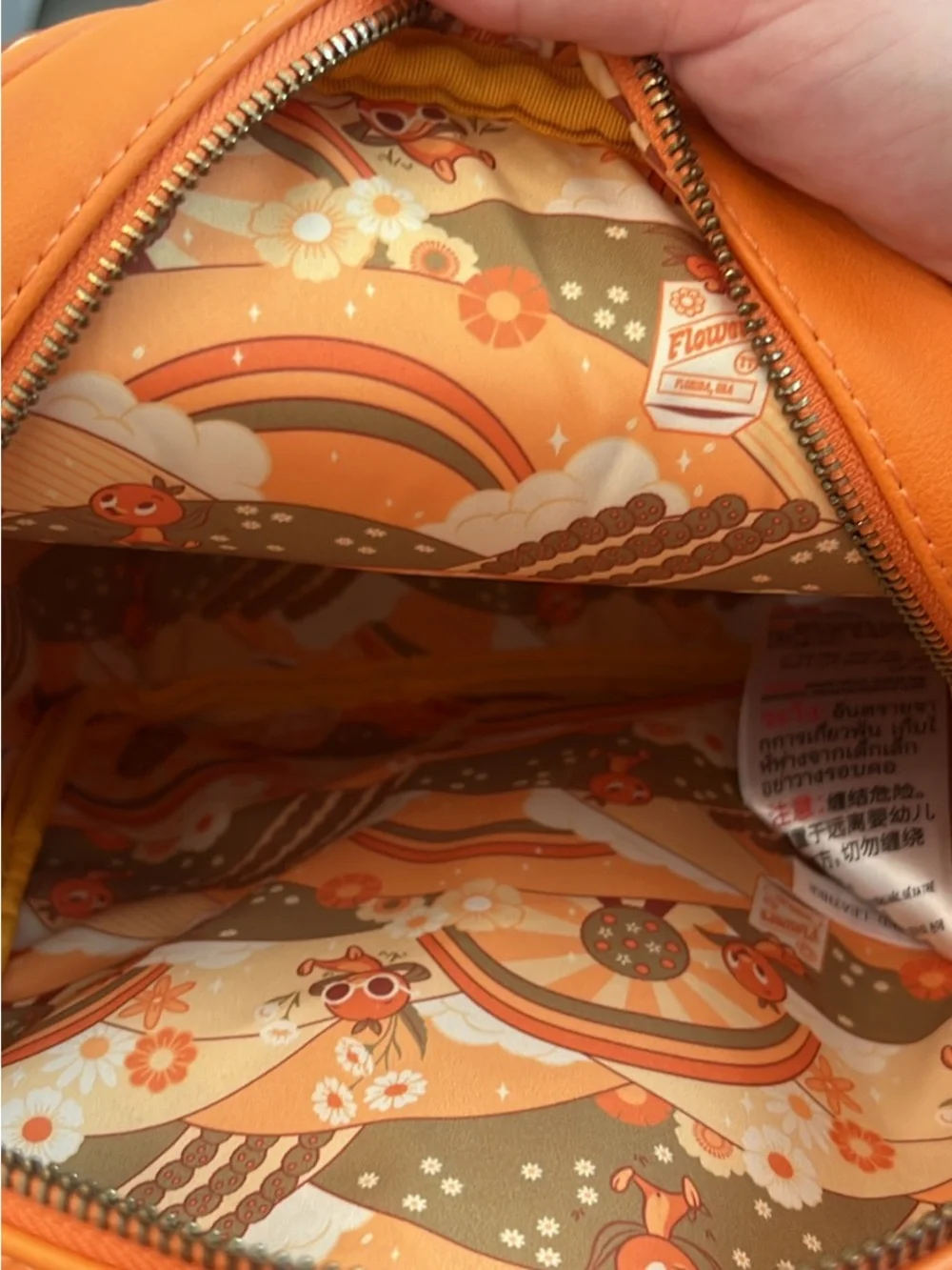 Disney Parks Orange Bird Floral Backpack - Loungefly